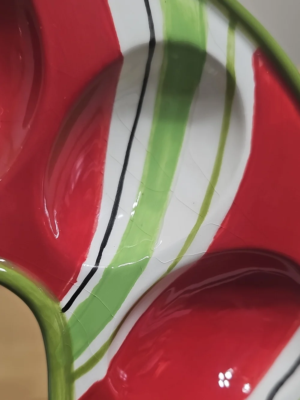 Christmas Ceramic Candy Cane Deviled Egg Plate